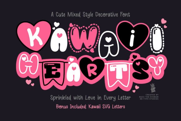 Kawaii Heartsy: A Playful Display Font for Digital Brands